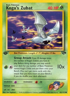 Koga's Zubat Pokémon card, number 83