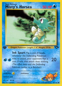 Misty's Horsea Pokémon card, number 87