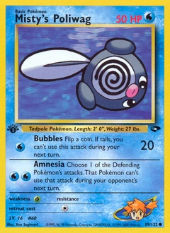 Misty's Poliwag Pokémon card, number 89