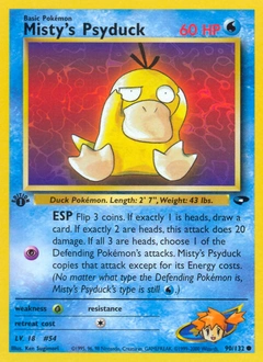 Misty's Psyduck Pokémon card, number 90