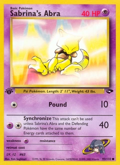 Sabrina's Abra Pokémon card, number 93