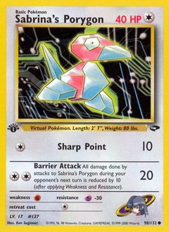 Sabrina's Porygon Pokémon card, number 98