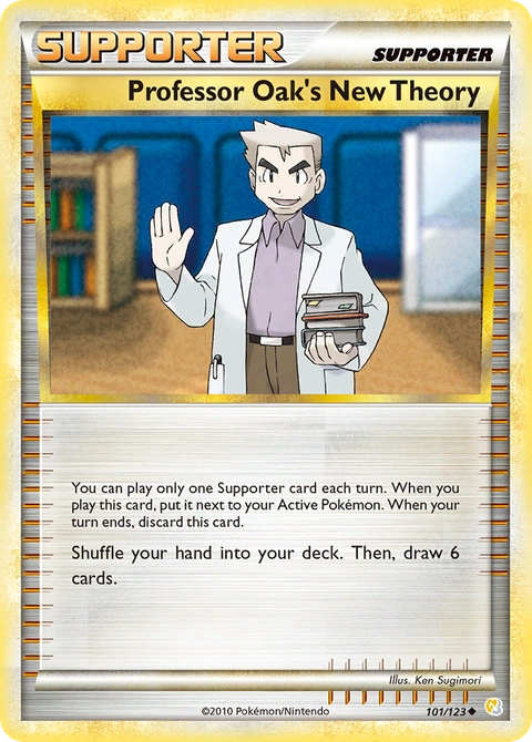 Professor Oak's New Theory Pokémon card from HeartGold & SoulSilver, number 101 (Standard print)