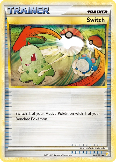 Switch Pokémon card from HeartGold & SoulSilver, number 102 (Standard print)