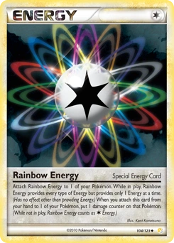 Rainbow Energy Pokémon card, number 104