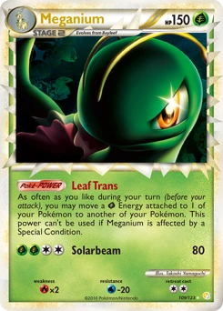 Meganium Pokémon card, number 109
