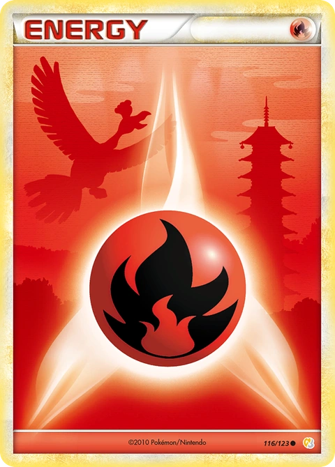 Fire Energy Pokémon card from HeartGold & SoulSilver, number 116 (Standard print)