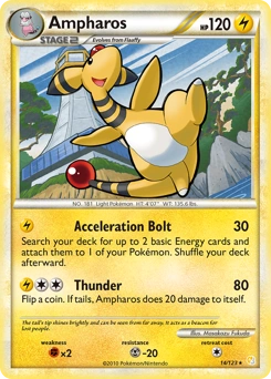 Ampharos Pokémon card, number 14