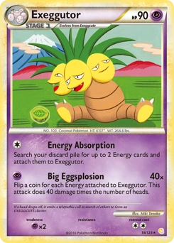 Exeggutor Pokémon card, number 18