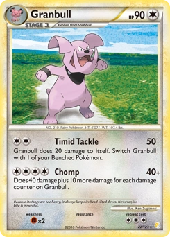 Granbull Pokémon card, number 22