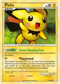 Pichu Pokémon card, number 28