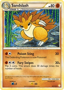 Sandslash Pokémon card, number 29