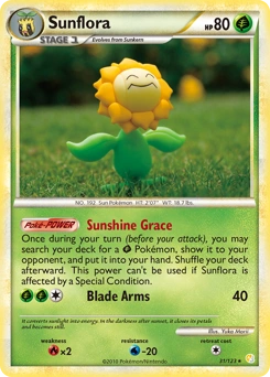 Sunflora Pokémon card, number 31