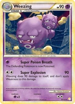 Weezing Pokémon card, number 34