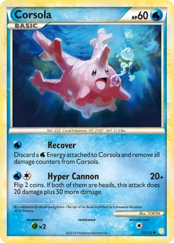 Corsola Pokémon card, number 37