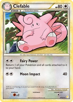 Clefable Pokémon card, number 3