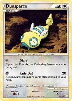 Dunsparce Pokémon card, number 41