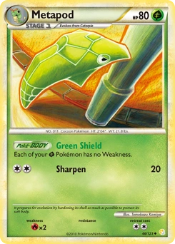 Metapod Pokémon card, number 46