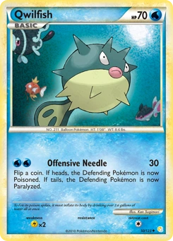 Qwilfish Pokémon card, number 50