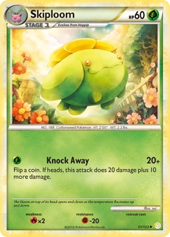 Skiploom Pokémon card, number 51
