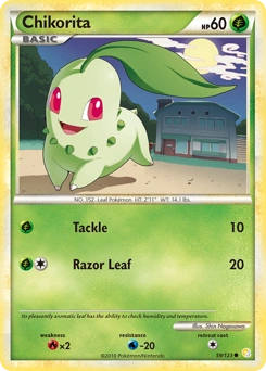 Chikorita Pokémon card, number 59