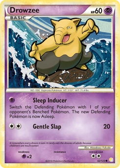 Drowzee Pokémon card, number 62