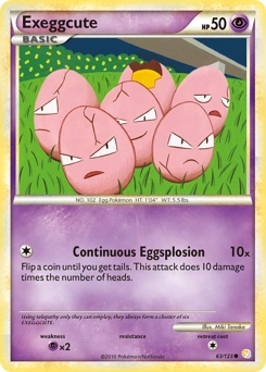 Exeggcute Pokémon card, number 63