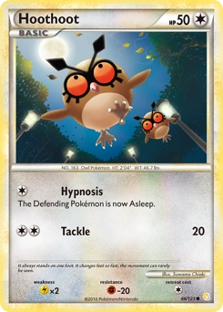 Hoothoot Pokémon card, number 66