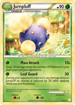 Jumpluff Pokémon card, number 6