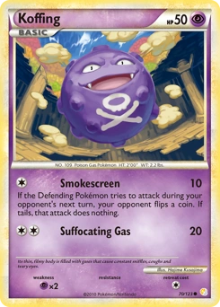 Koffing Pokémon card, number 70