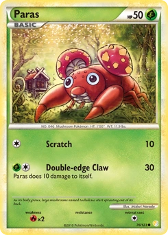 Paras Pokémon card, number 76