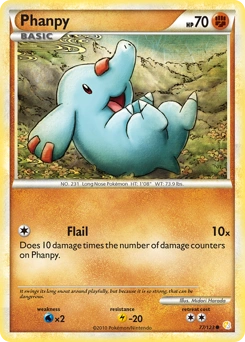 Phanpy Pokémon card, number 77