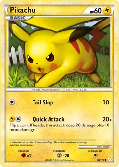 Pikachu Pokémon card, number 78