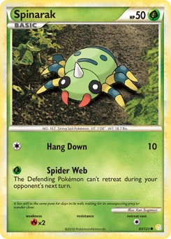 Spinarak Pokémon card, number 83
