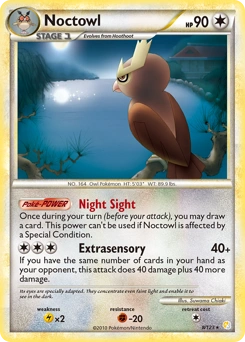 Noctowl Pokémon card, number 8