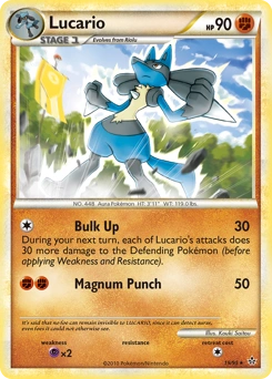 Lucario Pokémon card, number 19