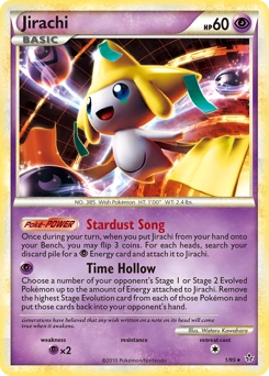 Jirachi Pokémon card, number 1