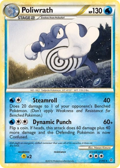 Poliwrath Pokémon card, number 21