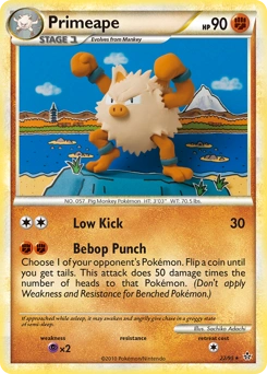 Primeape Pokémon card, number 22