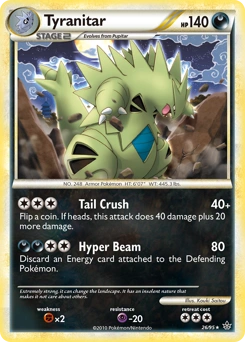 Tyranitar Pokémon card, number 26