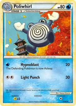 Poliwhirl Pokémon card, number 37