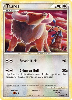 Tauros Pokémon card, number 41