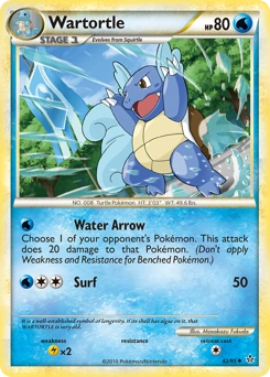 Wartortle Pokémon card, number 42