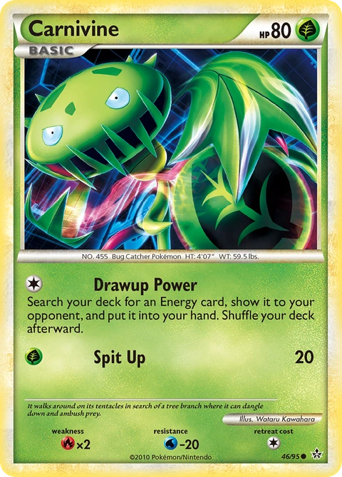 Carnivine Pokémon card from HS—Unleashed, number 46 (Standard print)