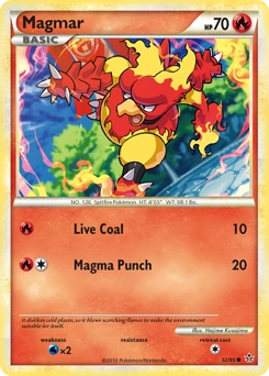 Magmar Pokémon card, number 52