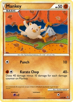 Mankey Pokémon card, number 53