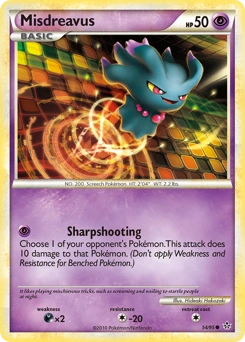 Misdreavus Pokémon card, number 54