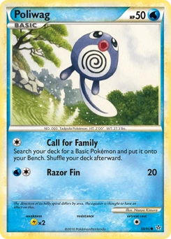 Poliwag Pokémon card, number 58