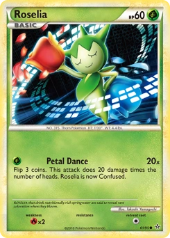 Roselia Pokémon card, number 61