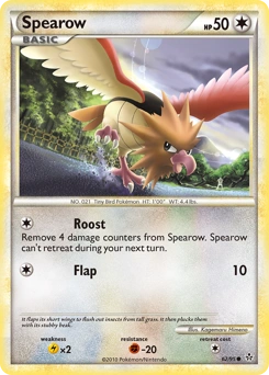 Spearow Pokémon card, number 62